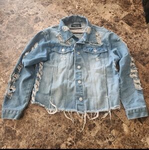 Thrill Jeans Denim Distressed Jacket Small